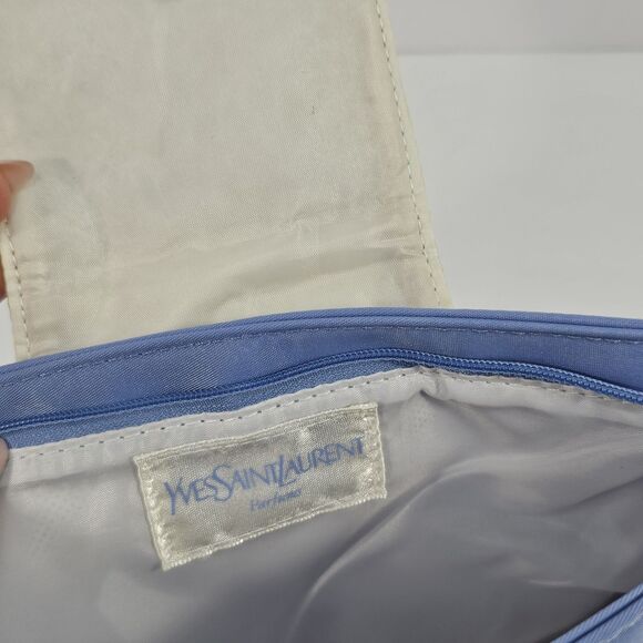 Yves Saint Laurent Perfumes YSL Blue Makeup Cosmetic Pouch Case Clutch Bag - Picture 3 of 7